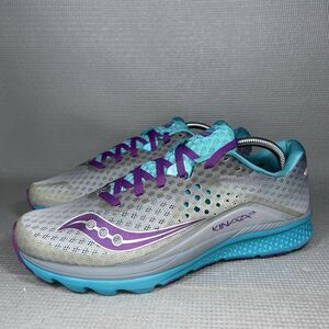 Saucony Kinvara 8 Women's Size 11 Low Cut Running Shoe Sneaks Gray Teal Purple